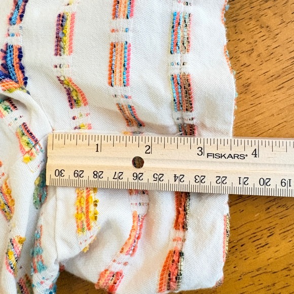 LOFT Womens Size 10 Textured Rainbow Stripe Shorts Cream Multi Cotton Blend - Picture 8 of 8